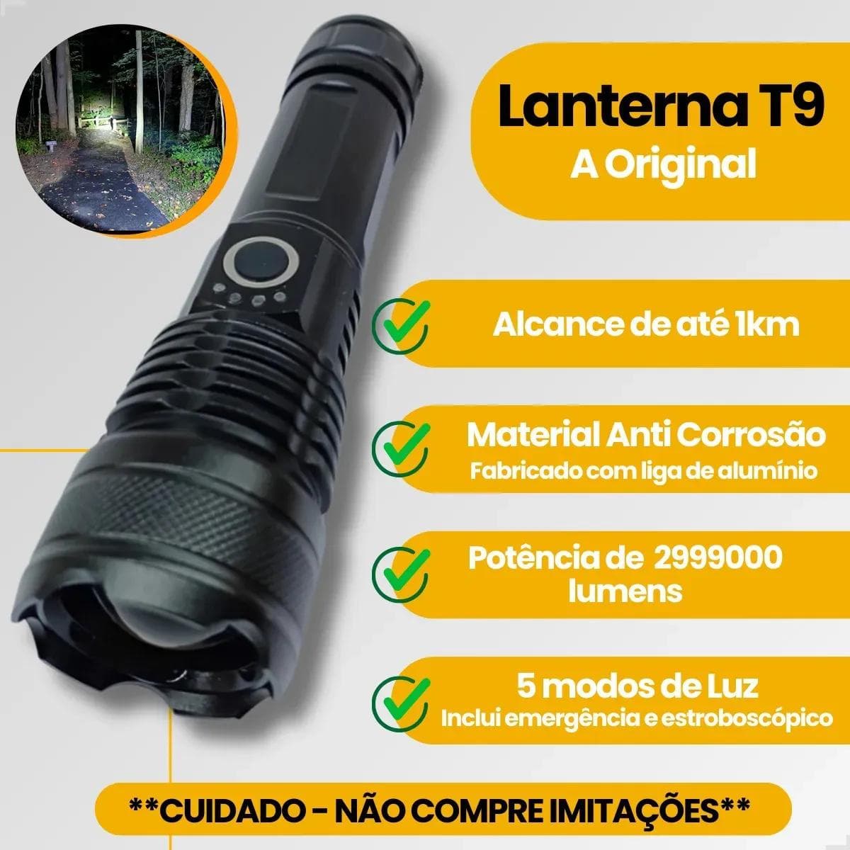Lanterna Mais Forte Do Mundo Recarregável Tática Potente Led Apfer